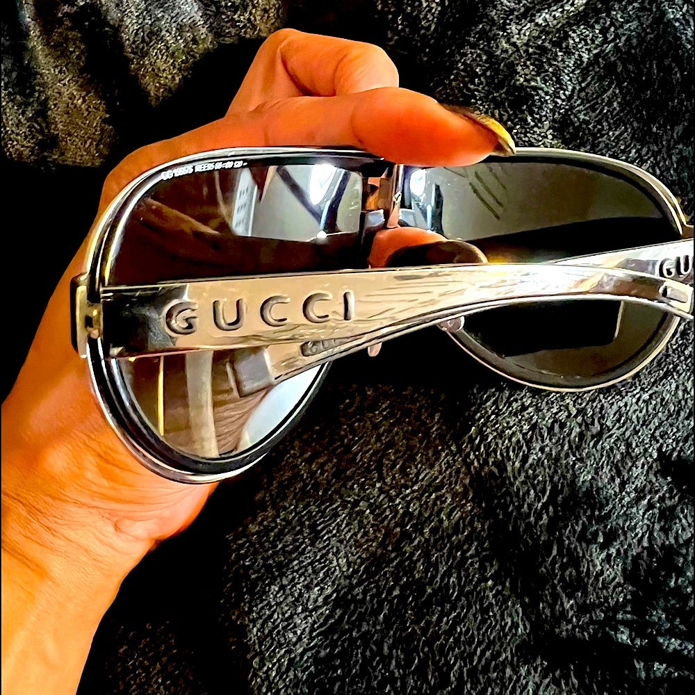 Gucci Ruthenium Retro Aviator Sunglasses